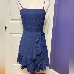 Altar’d State navy blue dress size medium, straps and tie at waist